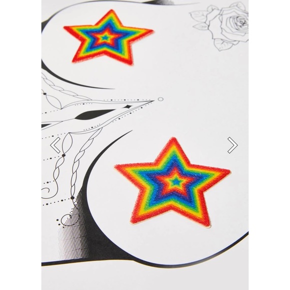 NWT Dolls Kill Pastease Velvet Rainbow Star Nipple Pasties - Picture 2 of 4